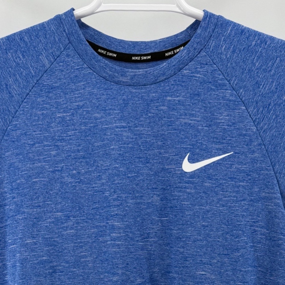 Nike Swim Blue Heathered Dri-FIT UPF 40+ Hydroguard Shirt NESSA589-494 M NWT